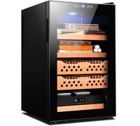 GEJLELDS Armadietto per sigari elettronico Intelligente,Armadio umidificatore per sigari per 400 sigari,Frigorifero per sigari con Raffreddamento Elettrico,Rivestimento in Legno di Cedro cassetti,A