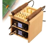 GEJLELDS Macchina elettrica per Piegare i Bordi riscaldati in Pelle, Strumento per pressatura elettrica per Riscaldamento in Pelle, riscaldatore per timbratura sigillatura Pelle,Double