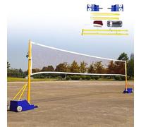 GEJLELDS Pacchetto Pali e reti da Badminton/pallavolo, Rete da pallavolo Portatile per Campo da Badminton autoportante da Giardino, Rete da Allenamento, Supporto per Rete da pallavolo con Pali