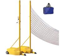 GEJLELDS Pali da Badminton, Supporto per Rete da Badminton, Rete Mobile, Telaio per Rete da Badminton con Ruote, palo in Acciaio con Base Stabile, per Uso Interno ed Esterno