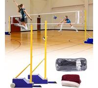 GEJLELDS Pali per Rete da Badminton, Pali da Badminton/pallavolo per Giardino, Supporto per pallavolo Resistente con Rete, Altezza Regolabile da 1,5 a 2,1 m, per Interni ed Esterni