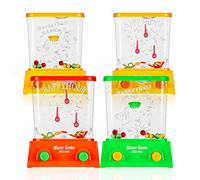 Gejoy 4 Pezzi Water Game Portatile Anello d'Acqua Arcade Tavolini d'Acqua per Giocattoli Bomboniera Divertente con Pesce per età Diverse per Bambini Adulti, Senza Acqua (Stile Chic)