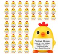Gejoy 50 mini giocattoli di pollo in gomma, regali positivi, figure di pollo, decorazioni e incoraggiamento, regali motivazionali di compleanno per collega, personale, insegnante