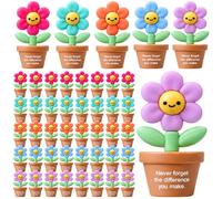 Gejoy 50 mini giocattoli in gomma a forma di fiore, regali positivi, figure floreali decorazioni e incoraggiamento, regali motivazionali di compleanno per colleghi, personale insegnante