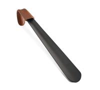 GEK208130 Anziani Calzascarpe in metallo Sollevatore con manico lungo da 42 cm cinturino in pelle in acciaio inossidabile for stivali a forma di cucchiaio Uso domestico