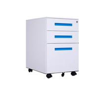 GEK208130 Armadi archivio schedari Mobiletto portadocumenti mobile in acciaio colorato sotto la scrivania, mobiletto portaoggetti spesso, tre cassetti con ruote Cassettiera Scrivania(Blue)