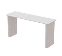 GEK208130 Casa Tavolo da bar Home Rock Slab con gambe in metallo, tavolo da pranzo rettangolare alto for cucina commerciale da balcone Tavolo da bancone(Bianco)