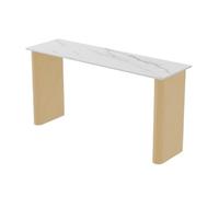 GEK208130 Casa Tavolo da bar Home Rock Slab con gambe in metallo, tavolo da pranzo rettangolare alto for cucina commerciale da balcone Tavolo da bancone(Gold)