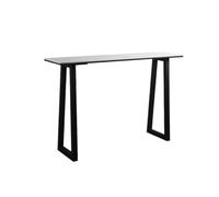 GEK208130 Casa Tavolo da bar lungo e semplice da 120 cm con struttura in metallo, tavolo rettangolare alto for cucina, sala da pranzo e soggiorno. Tavolo da bancone(Bianco)