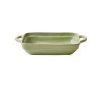 GEK208130 Casseruola Piatto da forno for riso al con formaggio in ceramicaCiotola for doppio orecchioPiatto pranzo for a microonde domestico largo for spaghetti Cucina(Green,7.6inch)