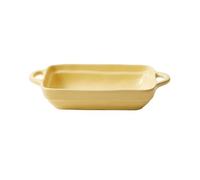 GEK208130 Casseruola Piatto da forno for riso al con formaggio in ceramicaCiotola for doppio orecchioPiatto pranzo for a microonde domestico largo for spaghetti Cucina(Yellow,7.6inch)