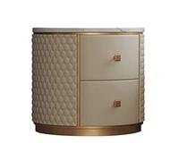 GEK208130 Comodini Comodino con 2 cassetti, comodino rotondo con piano in marmo, comodino moderno e minimalista, piccolo spazio for soggiorno, camera da letto Camera da letto