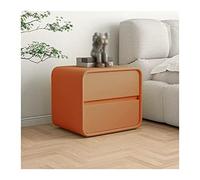 GEK208130 Comodini Comodino con 2 cassetti, moderno tavolino in pelle in microfibra arancione, comodino for camera da letto, 1 comodino, 18,5" H Camera da letto(L40xD40xH47cm)