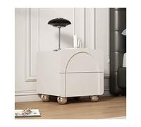 GEK208130 Comodini Comodino con gambe sferiche in acciaio inossidabile, tavolino/tavolino in legno con 2 cassetti for camera da letto, soggiorno (grigio beige) Camera da letto(L45xD40xH48cm)
