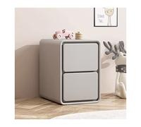 GEK208130 Comodini Comodino grigio piccolo in ecopelle con 2 cassetti, comodino moderno for camera da letto, comodino for soggiorno, 18,8" H Camera da letto(L25xD40xH48cm)
