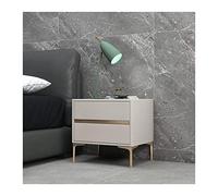 GEK208130 Comodini Comodino in ecopelle kaki, comodino moderno in legno con 2 cassetti portaoggetti e binario di guida silenzioso, for soggiorno camera da letto Camera da letto(L50xD40xH48cm)