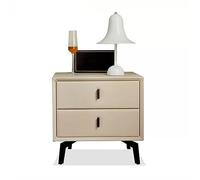 GEK208130 Comodini Comodino in legno Comodino minimalista for camera da letto Comodino portaoggetti in tinta unita Mobili morbidi Pacchetto anti-collisione Camera da letto(Beige)
