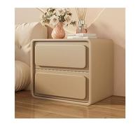 GEK208130 Comodini Comodino in legno stile crema tinta unita semplice comodino a due cassetti tavolino comodino mobili di grande capacità di stoccaggio Camera da letto(Beige,Grande)