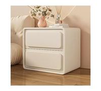 GEK208130 Comodini Comodino in legno stile crema tinta unita semplice comodino a due cassetti tavolino comodino mobili di grande capacità di stoccaggio Camera da letto(Bianco,XL)