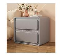 GEK208130 Comodini Comodino in legno stile crema tinta unita semplice comodino a due cassetti tavolino comodino mobili di grande capacità di stoccaggio Camera da letto(Grijs,Piccolo)