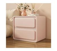 GEK208130 Comodini Comodino in legno stile crema tinta unita semplice comodino a due cassetti tavolino comodino mobili di grande capacità di stoccaggio Camera da letto(Pink,Grande)