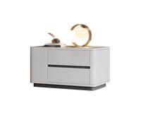 GEK208130 Comodini Comodino, Legno massello, Mobiletto portaoggetti bianco Credenza con due cassetti, Mobiletto portaoggetti in legno massello for soggiorno, camera da letto e studio Camera da letto