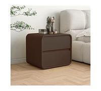 GEK208130 Comodini Comodino marrone con 2 cassetti, comodino moderno, tavolino laterale for divano in legno for corridoio camera da letto, soggiorno, 18,5" H Camera da letto(L45xD40xH47cm)