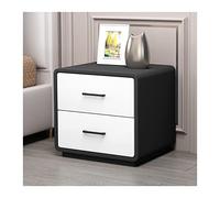 GEK208130 Comodini Comodino moderno con 2 cassetti bianchi, comodini multifunzionali, tavolini in legno for camera da letto, soggiorno, L45xL40xH43 cm Camera da letto(Nero)