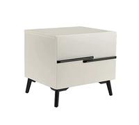 GEK208130 Comodini Comodino moderno ed elegante in legno con 2 cassetti portaoggetti for camera da letto, soggiorno, tavolino da ufficio Camera da letto(Bianco)