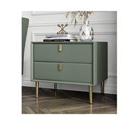 GEK208130 Comodini Comodino moderno in ecopelle, comodino laterale con cassetto portaoggetti, comodini for mobili da camera da letto, soggiorno, verde Camera da letto(L50xD40xH48cm)