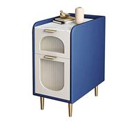 GEK208130 Comodini Comodino moderno salvaspazio Comodino stretto Comodino camera da letto design in pelle artificiale, tavolino divano soggiorno, 23,6 "H, Blu Camera da letto(L30xD40xH60cm)