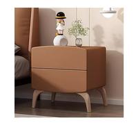 GEK208130 Comodini Comodino semplice in legno color crema, organizer for camera da letto, comodino con cassetti doppi di grande capacità Camera da letto(Earthy Brown,Grande)