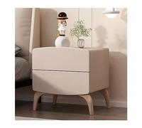 GEK208130 Comodini Comodino semplice in legno color crema, organizer for camera da letto, comodino con cassetti doppi di grande capacità Camera da letto(Beige,Grande)