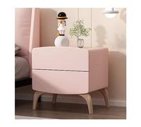GEK208130 Comodini Comodino semplice in legno color crema, organizer for camera da letto, comodino con cassetti doppi di grande capacità Camera da letto(Pink,M)