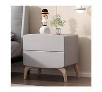 GEK208130 Comodini Comodino semplice in legno color crema, organizer for camera da letto, comodino con cassetti doppi di grande capacità Camera da letto(Light Gray,M)