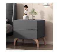GEK208130 Comodini Comodino semplice in legno color crema, organizer for camera da letto, comodino con cassetti doppi di grande capacità Camera da letto(Grijs,M)