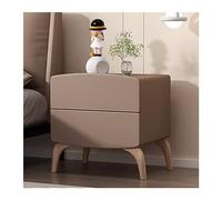 GEK208130 Comodini Comodino semplice in legno color crema, organizer for camera da letto, comodino con cassetti doppi di grande capacità Camera da letto(Bruin,Grande)