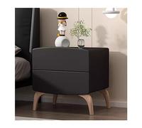 GEK208130 Comodini Comodino semplice in legno color crema, organizer for camera da letto, comodino con cassetti doppi di grande capacità Camera da letto(Nero,Piccolo)