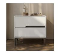 GEK208130 Comodini Comodino semplice in legno Comodino portaoggetti in tinta unita lato stretto Cassetto doppio di grande capacità con comodini scorrevoli silenziosi Camera da letto(Bianco,Piccolo)