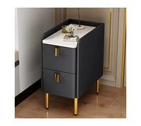 GEK208130 Comodini Comodino stretto con 2 cassetti Armadietto portaoggetti for camera da letto semplice nordico Tavolino da caffè Comodino, Grigio scuro, 19,6" H Camera da letto(L25xD40xH50cm)