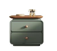 GEK208130 Comodini Comodino verde con vassoio portaoggetti, comodino for camera da letto, mobiletto portaoggetti con doppio cassetto Camera da letto(Grande)