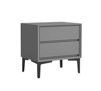 GEK208130 Comodini Comodino vintage minimalista in legno massello comodino portaoggetti doppio cassetto comodino di grande capacità Camera da letto(Grijs,M)