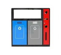 GEK208130 Grande contenitore per rifiuti Cestino for rifiuti classificati for aree pubbliche con posacenere, bidone della spazzatura in metallo for esterni Patio