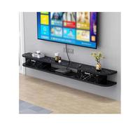GEK208130 Home Mensola porta TV sospesa, mobiletto porta TV con 2 ante for soggiorno, camera da letto Tavolino TV(Nero,200x22x20cm)