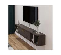 GEK208130 Home Mobile TV da Parete con ripiani galleggianti e porta, console multimediale per intrattenimento, deposito sotto la TV. Armadietto (1938 x 237 x 268 mm)