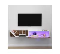 GEK208130 Home Mobile TV galleggiante, console multimediale montata a parete, centro di intrattenimento galleggiante con porta in vetro Tavolino TV(Piccolo)