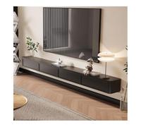 GEK208130 Home Mobile TV sospeso, centro di intrattenimento a parete con 2 cassetti, console multimediale Tavolino TV(Nero,200x24x20cm)