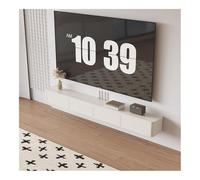 GEK208130 Home Mobile TV sospeso, centro di intrattenimento a parete con 2 cassetti, console multimediale Tavolino TV(Bianco,160x24x20cm)