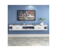 GEK208130 Home Mobile TV sospeso, centro di intrattenimento a parete, unità multimediali a parete con ante Tavolino TV(Bianco)