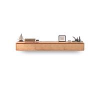 GEK208130 Home Mobile TV sospeso con ante a ribalta e cassetti, mobiletto porta TV sospeso a parete Tavolino TV(Natural,200x20x24cm)